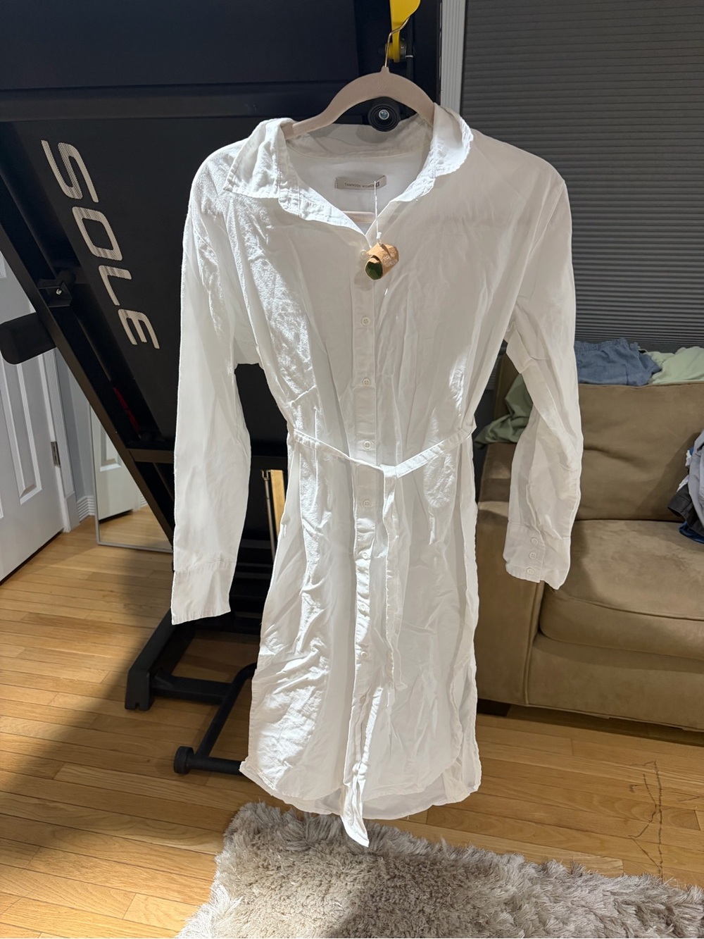 Women's White Button-Front Cover-Up Shirt Dress
